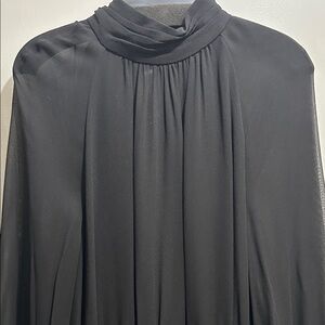 Tory Burch Black Long Sleeve, sheer accent dress